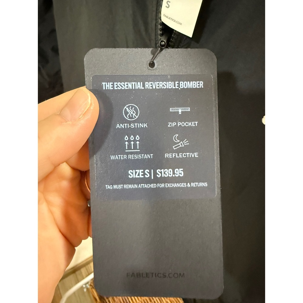 Fabletics Essential Reversible Bomber Jacket Blac… - image 4